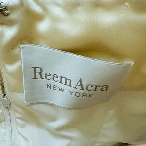 Reem Acra Ivory Satin Ball Gown Wedding Dress